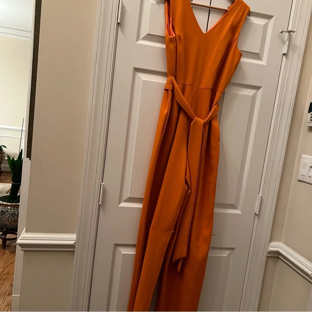 NWT - INC International Concepts –Size 8 Orange Sleeveless V-neck Jumpsuit - Picture 4 of 11